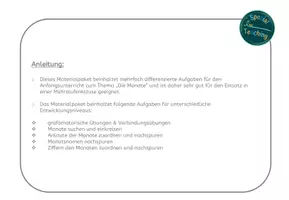 Vorschau - Arbeitsblätter - Graphomotorik Monate - Seite 1