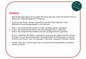 Vorschau - Arbeitsblätter - Klettaufgaben: Monate - Seite 1