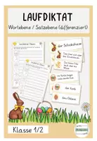 Vorschau - Arbeitsblätter - Laufdiktat Ostern Wortebene / Satzebene differenziert Klasse 1/2 - Deckblatt
