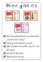 Vorschau - Mal- und Bastelvorlagen - Valentine's Day ❤️ PAKET KÄRTCHEN Giraffe 🦒 Unicorn 🦄 Eule 🦉 | Basteln Malen Verschenken | Valentinstag #euroflocken - Seite 1