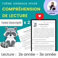Aperçu - Feuilles d'exercices - Compréhension de Lecture Texte Descriptif ANIMAUX - Page de couverture