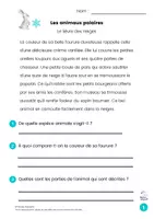 Aperçu - Feuilles d'exercices - Compréhension de Lecture Texte Descriptif ANIMAUX - Page 1