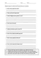Vorschau - Arbeitsblätter - Lernposter + AB mit Fragen zum Thema "Europäische Union" + Lösungsblatt + Mindmap + Infografik - Seite 1