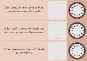 Vista previa - Unidades / Secuencias / Situaciones de Aprendizaje - Aprèn les hores amb en Jordi: comprensió lectora i hores. Català - página 3