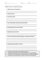 Vorschau - Arbeitsblätter - AB mit Fragen zum Thema "Fische" + Lösungsblatt + Mindmap + Infografik - Deckblatt