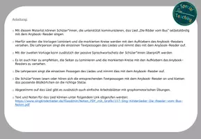 Vorschau - Fördermaterial/Inklusion - Liederarbeitung: Die Räder vom Bus - Seite 1