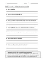 Vorschau - Arbeitsblätter - AB mit Fragen zum Thema "Handwerk" + Lösungsblatt + Mindmap + Infografik - Deckblatt