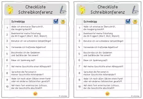 Vorschau - Arbeitsblätter - Schreibkonferenz Checkliste / Kreatives Schreiben - Seite 1