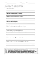 Vorschau - Arbeitsblätter - AB mit Fragen zum Thema "Insekten" + Lösungsblatt + Mindmap + Infografik - Deckblatt
