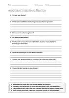 Vorschau - Arbeitsblätter - AB mit Fragen zum Thema "Isaac Newton" + Lösungsblatt + Infografik - Deckblatt