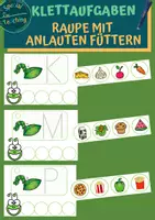 Vorschau - Arbeitsblätter - Klettmappe: Raupe mit Anlauten füttern - Deckblatt