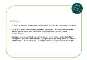 Vorschau - Arbeitsblätter - Klettmappe: Raupe mit Anlauten füttern - Seite 1