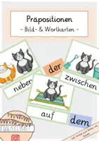 Vorschau - Bildkarten - Präpositionen Bild- und Wortkarten - Deckblatt