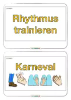 Vorschau - Arbeitsblätter - Musik 🎵 Bodypercussion ✋🏼 Rhythmus trainieren KARNEVAL 🤡 Rhythmus Klatschübungen • Rhythmusbausteine - Seite 3