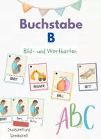 Vorschau - Stationenlernen - Buchstabe B Bildkarten, Alphabetisierung, DaZ, Deutsch - Deckblatt