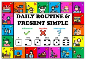 Vista previa - Juegos / Gamificación - DAILY ROUTINE AND PRESENT SIMPLE – Board Game - página 2