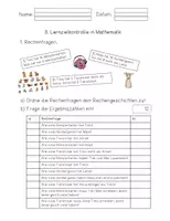 Vorschau - Test - Lernzielkontrolle Addition bis 100 (ZE+E, ZE+Zehnerzahlen), Muster, Sachaufgaben - Seite 1