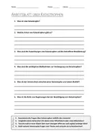 Vorschau - Arbeitsblätter - AB mit Fragen zum Thema "Katastrophen" + Lösungsblatt + Mindmap + Infografik - Deckblatt