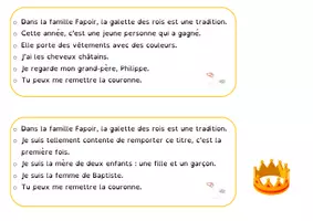 Aperçu - Feuilles d'exercices - La galette des rois chez les Fapoir - Page 1