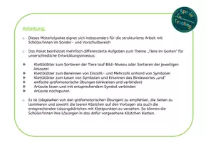 Vorschau - Arbeitsblätter - Tiere im Garten - Klettaufgaben & Graphomotorik - Seite 1