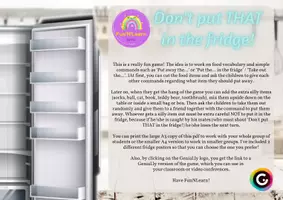 Aperçu - Apprentissages en autonomie - Ne mettez pas ÇA au frigo - Alimentation - Genially + Jeu à imprimer en ANGLAIS - Don't put THAT in the fridge - Food - Genially + Printable Game - Page 1