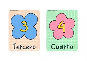 Vista previa - Tarjetas / Manipulativos - ¡Flashcards de los Números Ordinales 0-9! - página 3