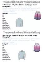 Vorschau - Aufgabenkarten - Treppenschreiben "Winterkleidung" DaZ Alphabetisierung - Deckblatt