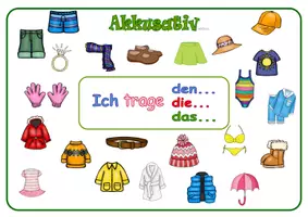Vorschau - Arbeitsblätter - DaZ/ DaF Grammatik Akkusativ Sprechübung (tragen) - Seite 1