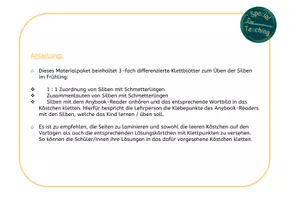 Vorschau - Arbeitsblätter - Klettaufgaben: Silben lesen mit Schmetterlingen - Seite 1