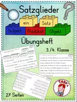 Vorschau - Arbeitsblätter - Satzglieder Übungsheft (3./4. Klasse) - Deckblatt