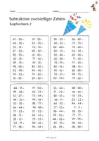 Vorschau - Arbeitsblätter - Fasching Kopfrechnen - Subtraktion zweistelliger Zahlen 2.Klasse - Seite 3