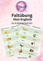 Vorschau - Spiele - Faltübung - Thema Obst/Fruits - Vokabel - Deckblatt