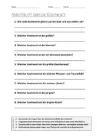 Vorschau - Arbeitsblätter - AB mit Fragen zum Thema "Kontinente" + Lösungsblatt + Infografik - Deckblatt