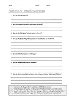 Vorschau - Arbeitsblätter - AB mit Fragen zum Thema "Krankheiten" + Lösungsblatt + Infografik - Deckblatt