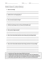 Vorschau - Arbeitsblätter - Lernposter + AB mit Fragen zum Thema "Kriege" + Lösungsblatt + Mindmap + Infografik - Seite 1