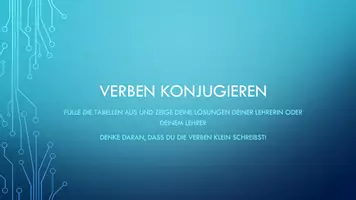 Vorschau - Quiz - Verben konjugieren interaktives Quiz zum Ausfüllen - Deckblatt