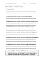 Vorschau - Arbeitsblätter - Lernposter + AB mit Fragen zum Thema "Metalle" + Lösungsblatt + Mindmap + Infografik - Seite 1