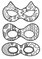 Vorschau - Mal- und Bastelvorlagen - Pop Art Masken zum Ausmalen - Fasching & Karneval - Seite 1