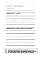 Vorschau - Arbeitsblätter - Lernposter + AB mit Fragen zum Thema "Migration" + Lösungsblatt + Mindmap + Infografik - Seite 1