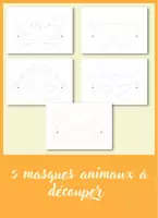 Aperçu - Apprentissages en autonomie - 5 Masques animaux à imprimer et colorier - Page de couverture