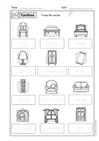 Vista previa - Hojas de trabajo - Inglés - muebles - hojas de trabajo - furniture - English - worksheets - página 3
