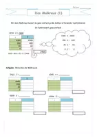 Vorschau - Unterrichtsreihen - Arbeitsblätter zur Einführung der schriftlichen Multiplikation - Seite 1