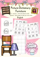 Vorschau - Arbeitsblätter - Englisch - furniture (Möbel) - Sparpaket - Arbeitsblätter, Bildkarten, Miniwörterbuch - Seite 1