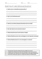Vorschau - Arbeitsblätter - AB mit Fragen zum Thema "Musikinstrumente" + Lösungsblatt + Mindmap + Infografik - Deckblatt