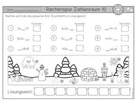 Vorschau - Arbeitsblätter - Rechenspur Winter Zahlenraum 10 Addition & Subtraktion - Seite 3