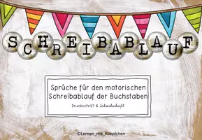 Vorschau - Fördermaterial/Inklusion - Sprüche für den Schreibablauf der Buchstaben Druckschrift und Schreibschrift - Seite 1