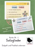 Vorschau - Unterrichtsreihen - Grammatik Kartei Satzglieder Nr. 1 (4 Fälle des Nomens) - Deckblatt