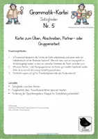 Vorschau - Unterrichtsreihen - Grammatik Kartei Satzglieder Nr. 5 - Seite 1
