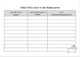 Vorschau - Stationenlernen - Lernspiel zu Satzgliedern: Onkel Otto sitzt in der Badewanne - Seite 3
