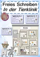 Vorschau - Arbeitsblätter - Freies Schreiben: In der Tierklinik - Deckblatt